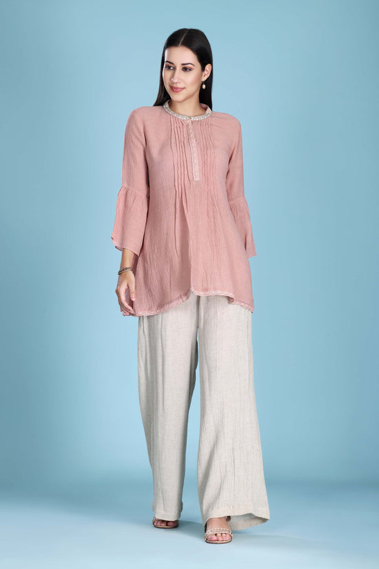 Tea Rose Pleated Top