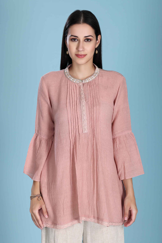 Tea Rose Pleated Top