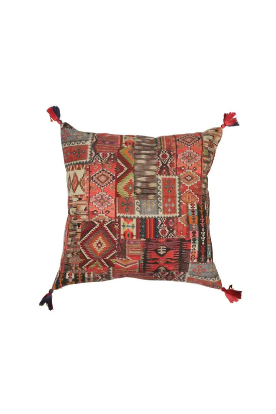 Carnival Print Linen Cushion Cover