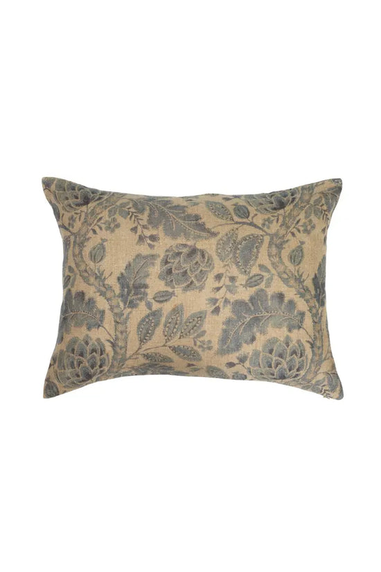 Floral Digital Print Linen Cushion Cover