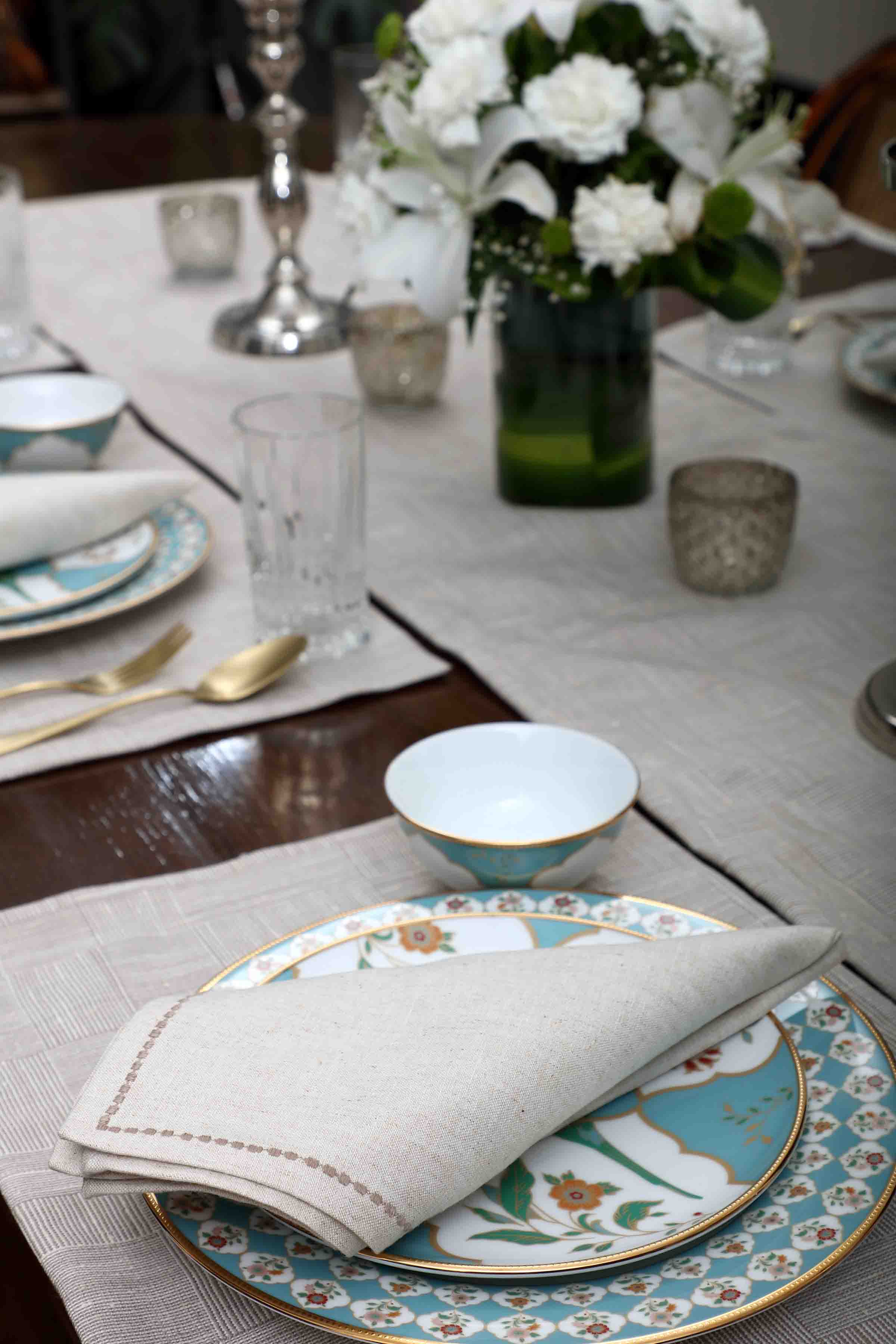 Silver Mist Placemat And Napkins Set of 6 – Linen and Linens