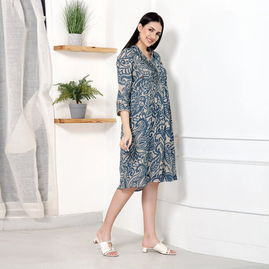 BLUE PRINT DRESS