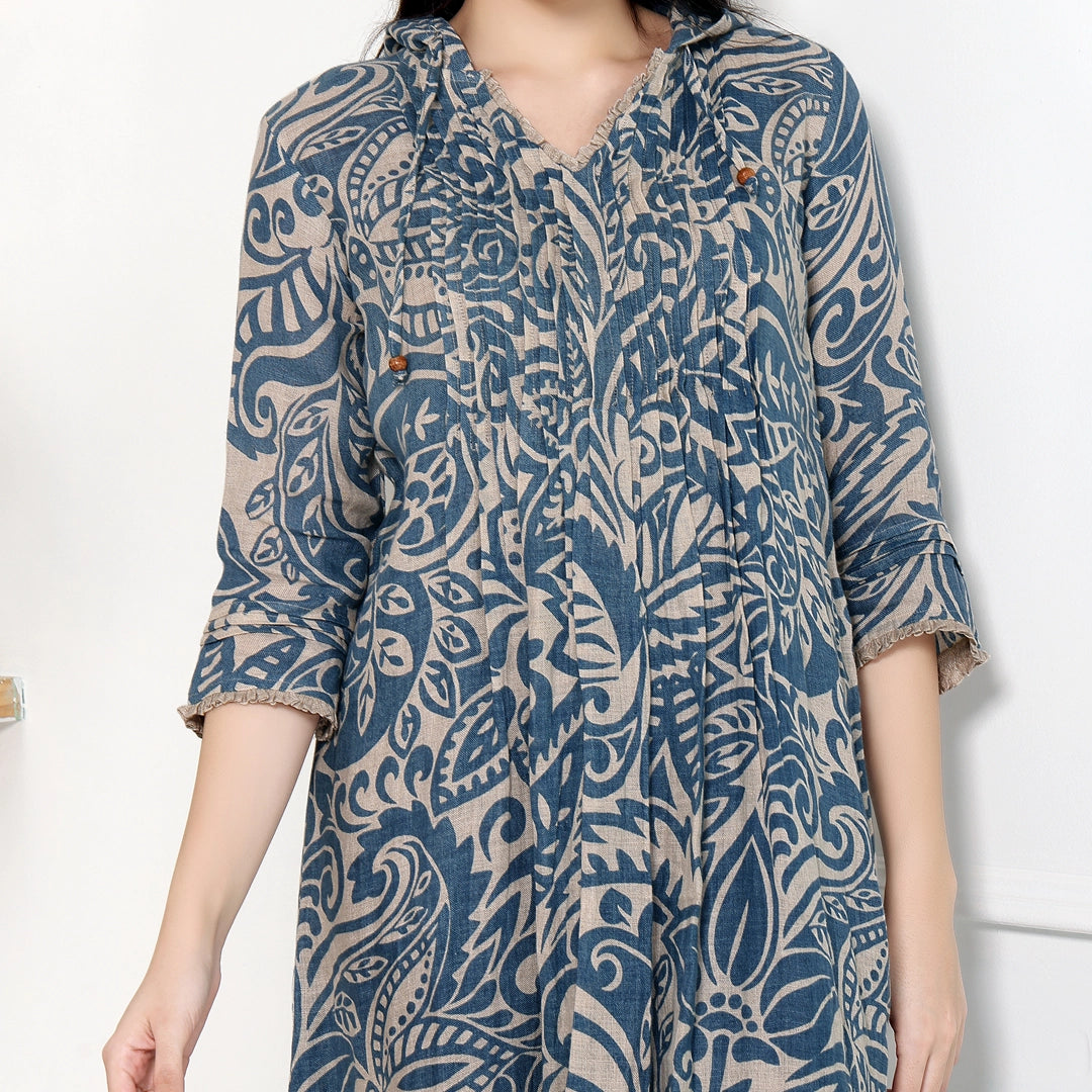 BLUE PRINT DRESS