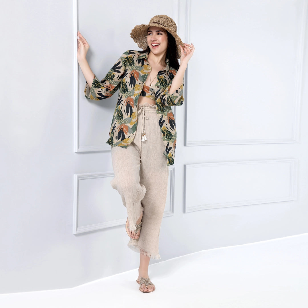 GAUZE PRINT SHIRT