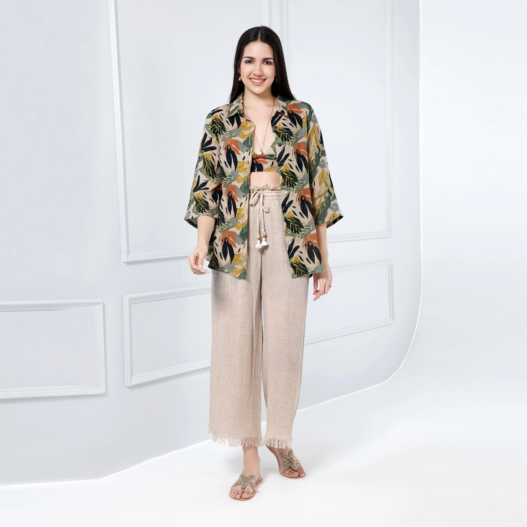 GAUZE PRINT SHIRT