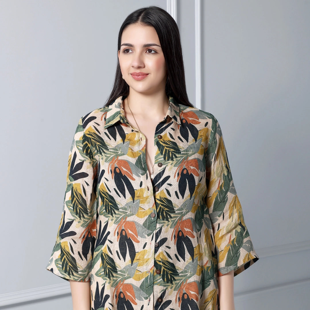 GAUZE PRINT SHIRT