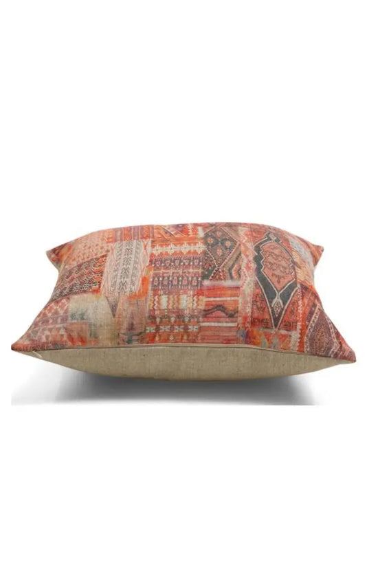Kilim Print Pure Linen Cushion Cover
