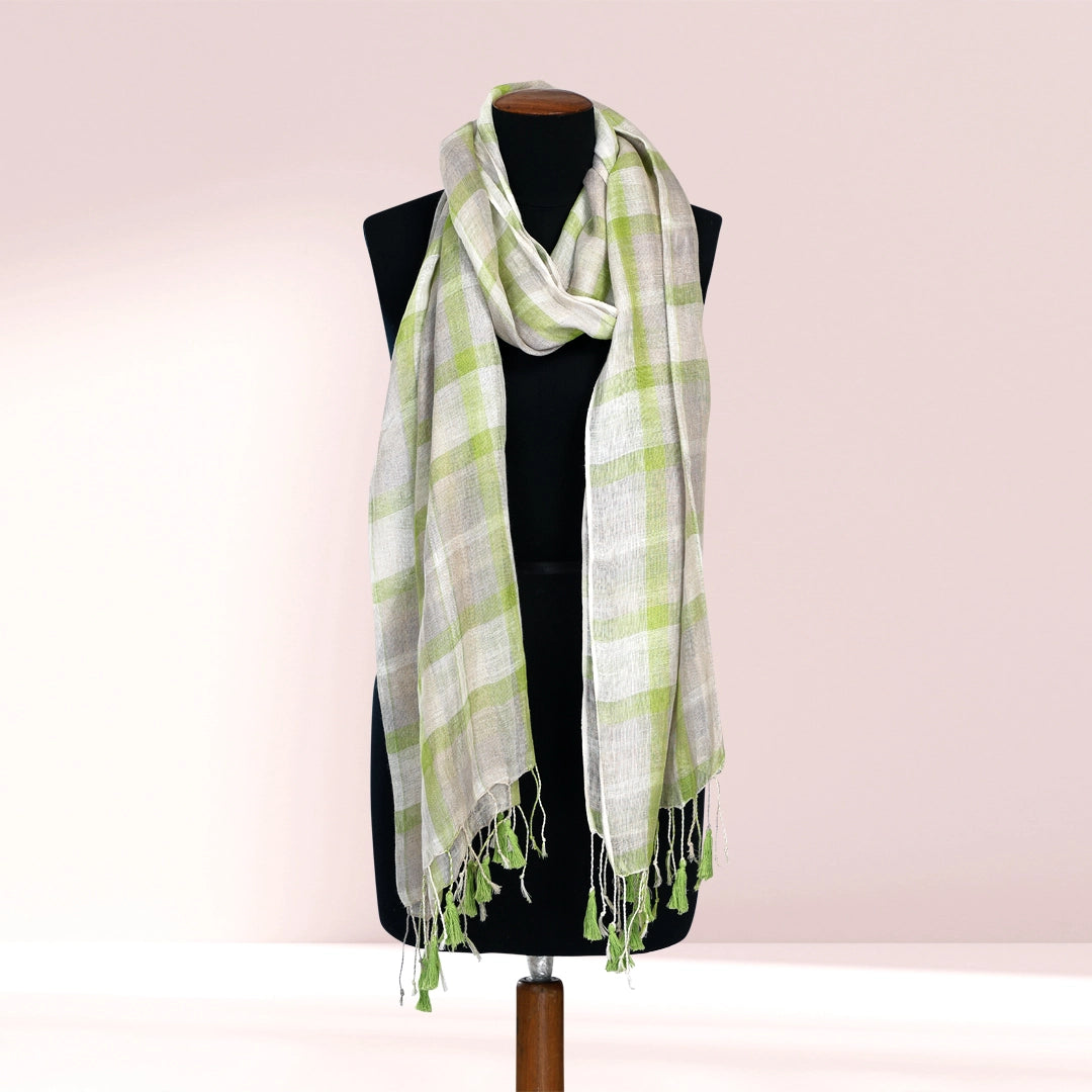 Green and white checkered stole