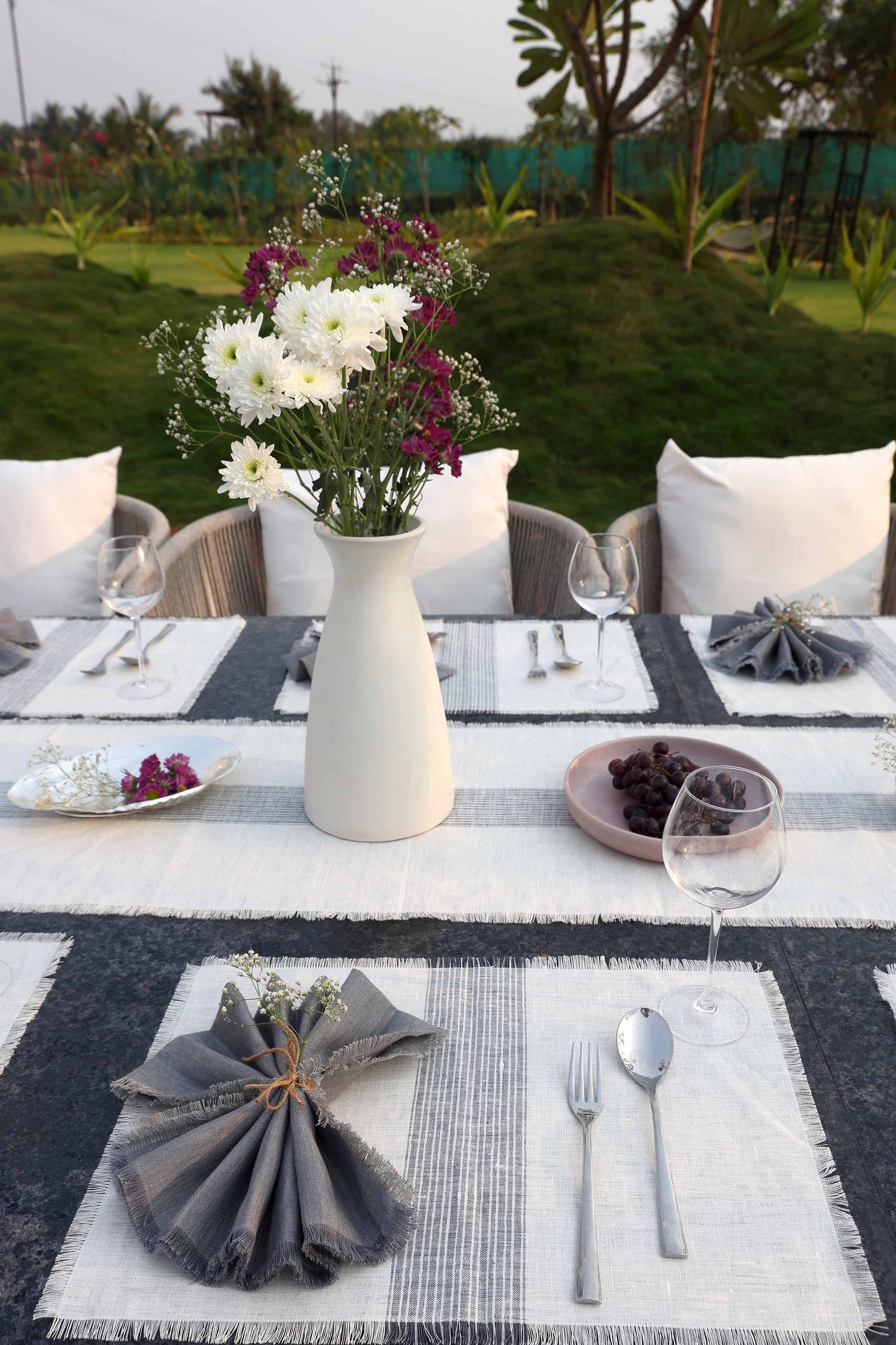 Ethereal Stripe Placemat And Napkins Set of 6