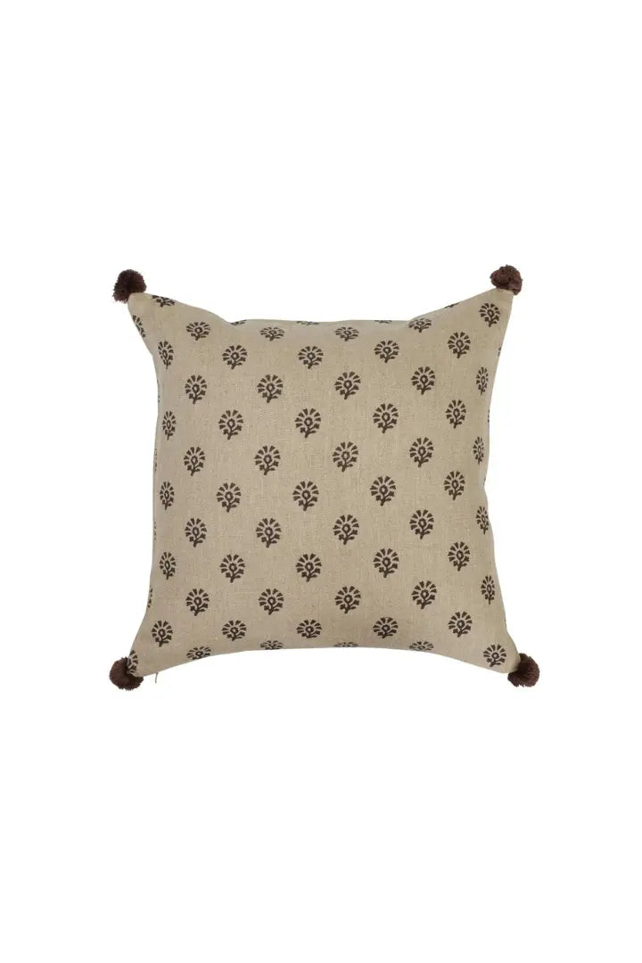 Petal Print Pure Linen Cushion Cover