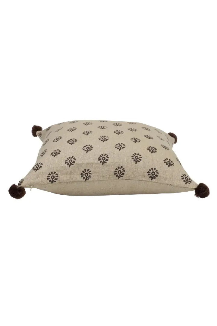 Petal Print Pure Linen Cushion Cover