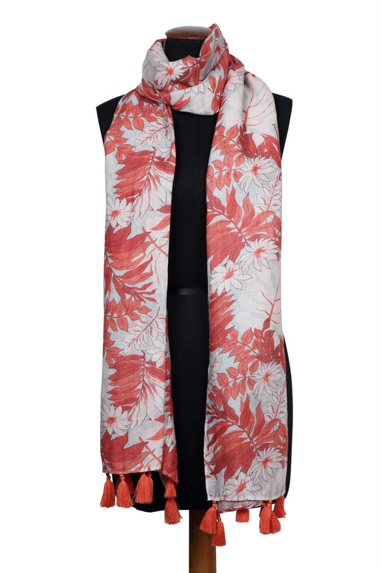 Load image into Gallery viewer, Linen and Linens - Tropicana Printed Linen Scarf - 1
