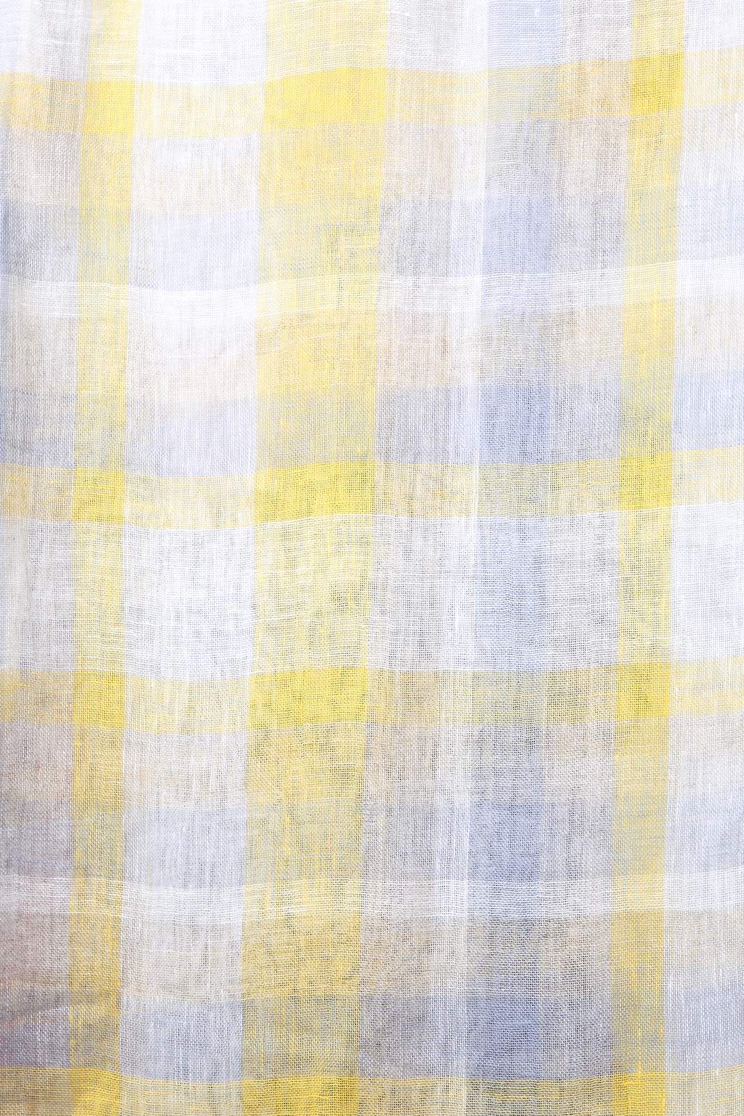 Linen and Linens - Mustard Bleach Checkered Stole - 3