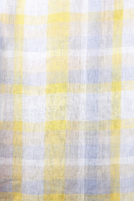 Linen and Linens - Mustard Bleach Checkered Stole - 3