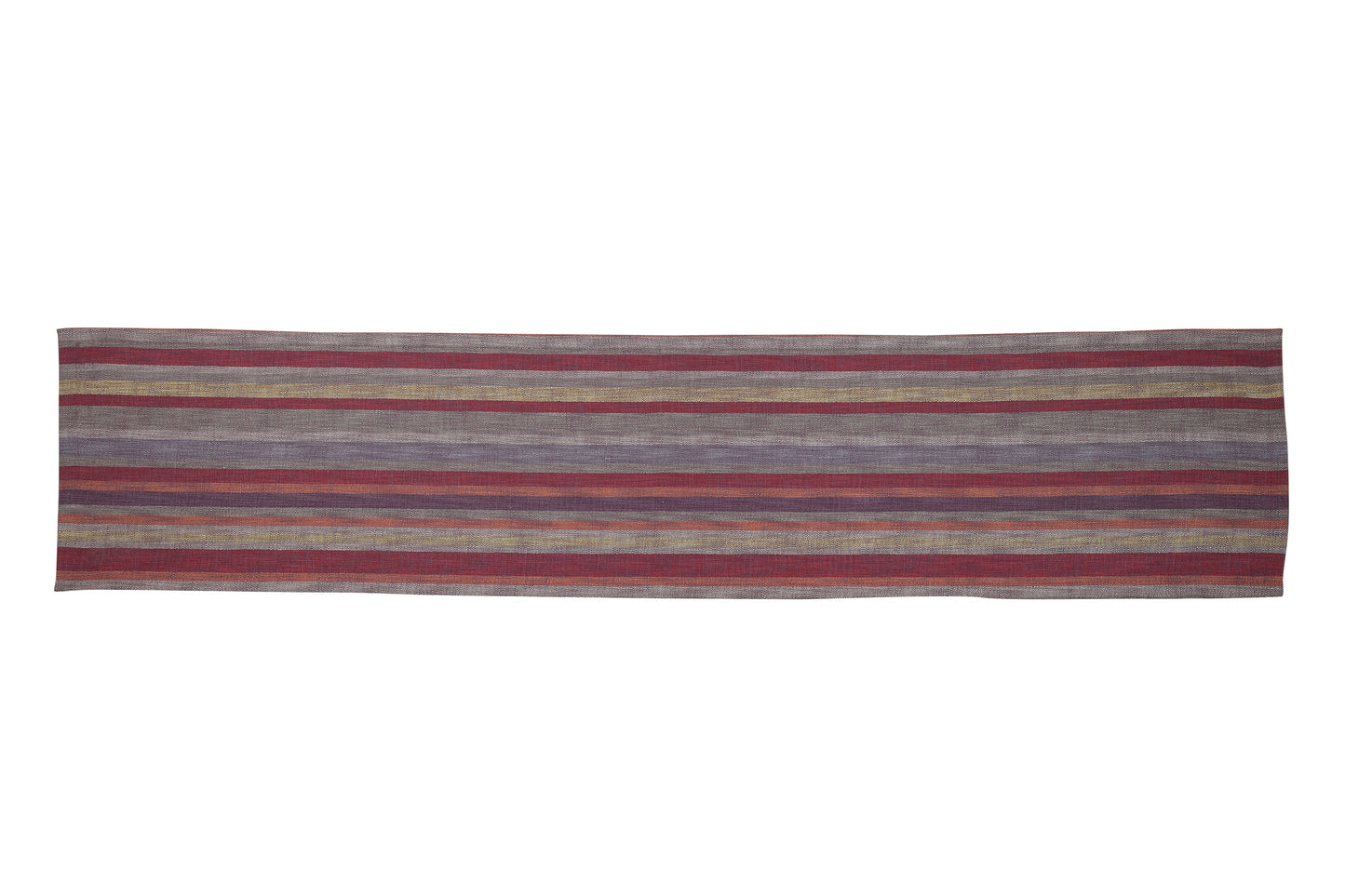 Linen and Linen - Kyoto Stripe Woven Table Runner - Red