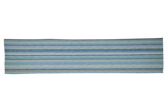 Linen and Linen - Kyoto Stripe Woven Table Runner - Teal