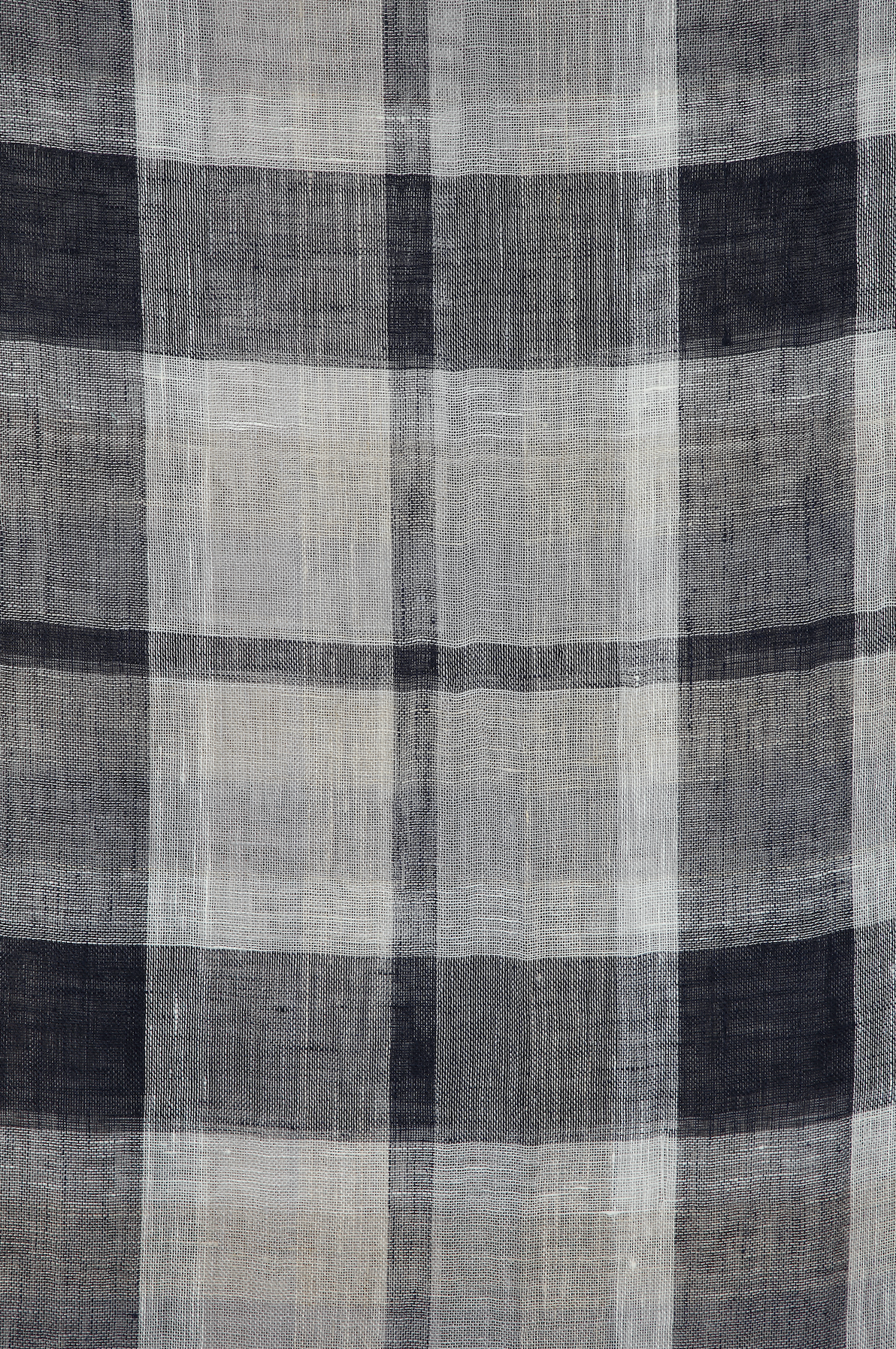 Linen and Linens - Indigo Checkered Linen Scarf - 3