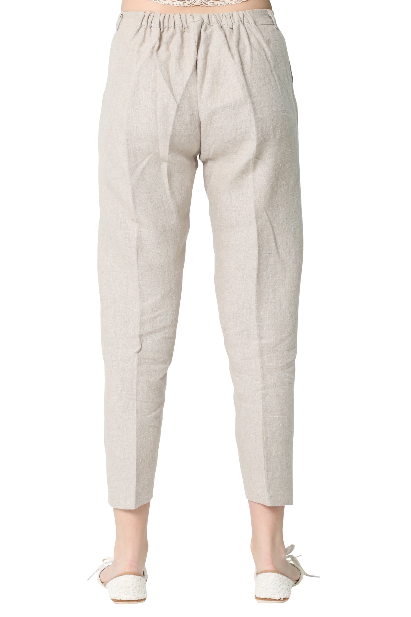 Linen and Linens - Natural Ankle Grazer Pants - 4