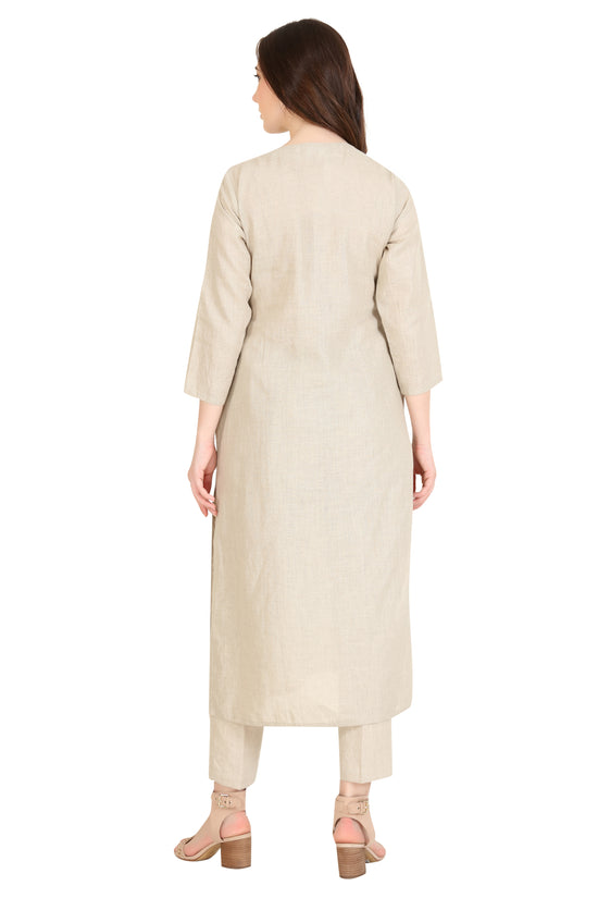 Linen and Linens - Beige Dipped Tunic - 4