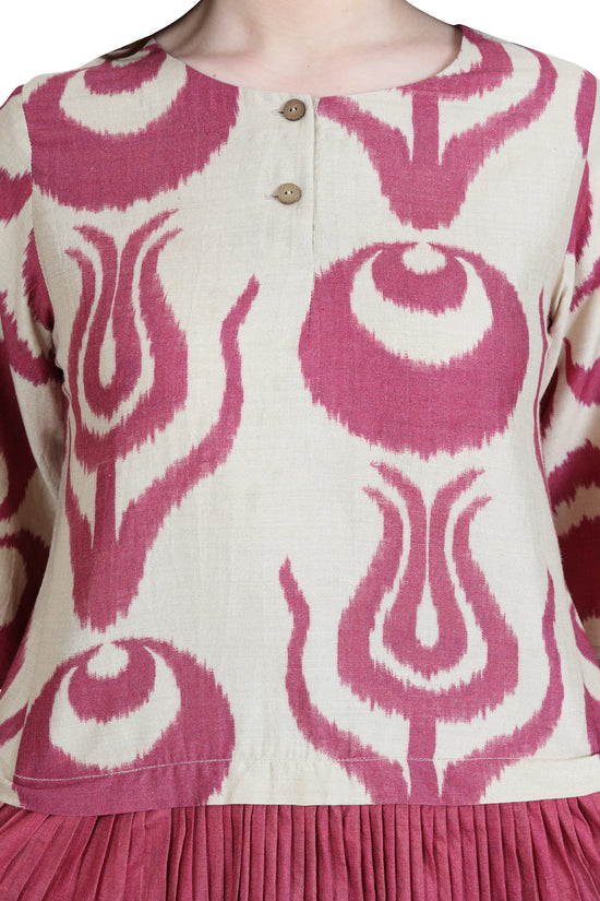 Linen and Linens - Berry Block Printed Shirt - 5